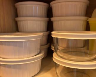 Corning Ware French White Lidded Casserole Dishes
