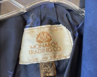 Circa 1970s Monarch Trading Co. Women's Blue Suede Double Breasted Jacket – Size 36