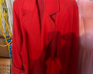 Jonathan Martin Red Wool Blend Pea Coat