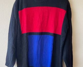 1980s Classiques Entier&nbsp;Pure Merino Wool Color Block Sweater