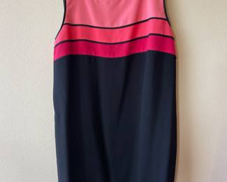 Pink & Navy Blue Color Block Sleeveless Mini Dress