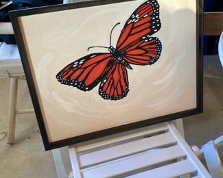 Framed Monarch Butterfly Panting