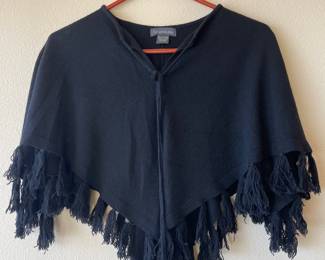 Mendocina 100% Cashmere Black Poncho Sweater