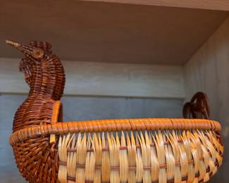 Handwoven Wicker Duck Basket
