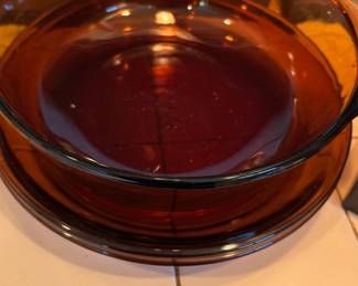 Anchor Hocking Fire King Dark Amber Dishes