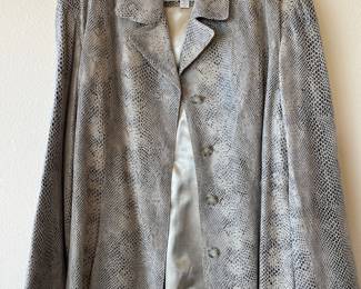 Liz Claiborne Snakeskin Print Leather Jacket – Size XL
