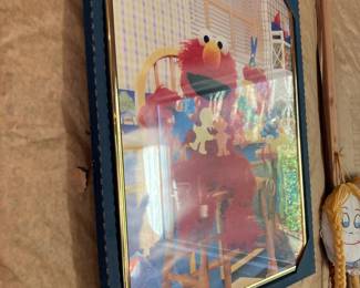 Framed Elmo with Paper Dolls Sesame Street Poster