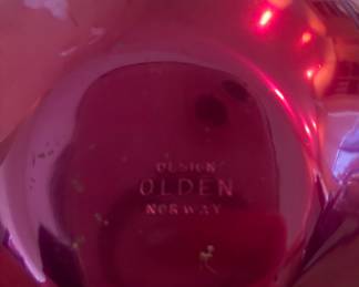 Olden Design Red Enameled Aluminum Candy Bowl