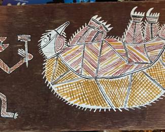 Queensland Aboriginal Australian Bark Painting

