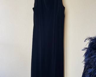 1990s Ronni Nicole Black Velvet Sleeveless Mini Dress