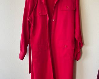 Nordstrom Petite Focus 100% Wool Red Trench Coat – Size 12