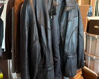 BP Nordstrom Black Leather Coat – Size Medium
