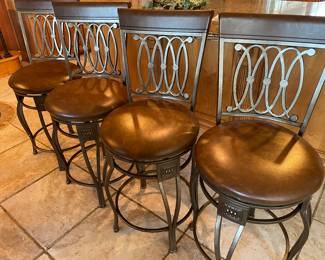 4 swivel counter-height barstools  