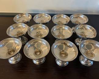 12 Sterling dessert bowls 