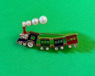 Vintage Choo Choo Train Brooch