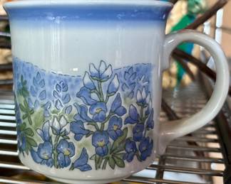 Otagiri bluebonnet floral stoneware coffee mug
