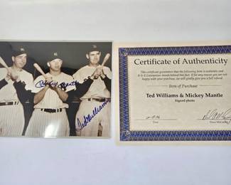 Vintage Photo of Ted Williams & Mickey Mantle