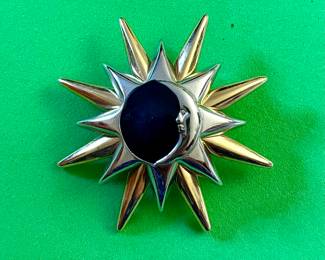 Vintage Liz Claiborne Sun & Moon Brooch