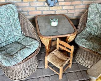 Outdoor Seating
Vintage Wicker & Bamboo Side Table
Vintage Children’s Chair