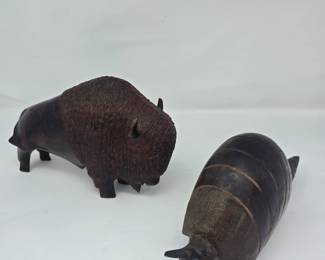 Vintage Wooden Hand-carved Buffalo 
Vintage Wooden Hand-carved Amarillo 
