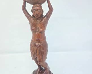 Vintage Hand-carved Wood Statue 