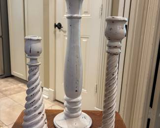 Farm House style Wood Candle Sticks