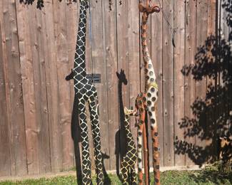 Large Wooden Giraffes 