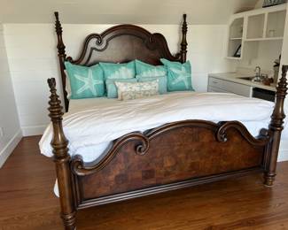 $300; Ashley Signature Design king bed; with mattress; head 77.5" x 84", foot 50" x 84"; good condition; also available without mattress