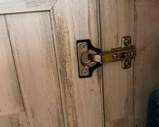 $100; Modern 3-shelf bookcase w/cabinet doors; composite/laminate; approx. 70" x 35" x 12"