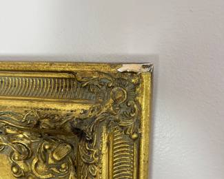 $125; Bombay Co. gold spandrel mirror; approx. 30" x 26"; overall good condition, minor loss top back right corner of frame;