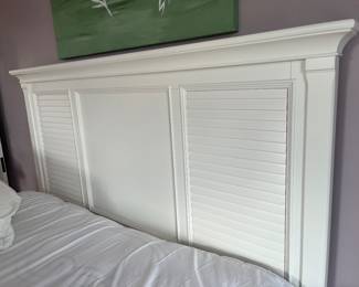$300; Cottage king bed by Kaiser 1; Seally mattress; headboard 65.5" x 83"; foot 32.5" x 83"; some peeling on footboard edge; general wear; also available without mattress