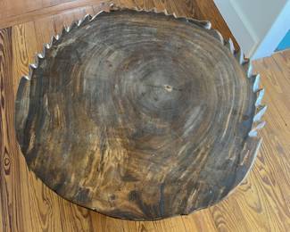 $525; Crab handcarved wood coffee table; approx. 20" x 34", minor losses, very heavy table; on third floor