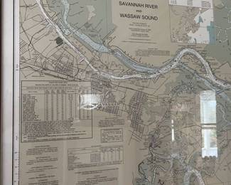 $325; 2006 Savannah & Wassaw map, professionally framed; approx. 39" x 49.25" (frame)