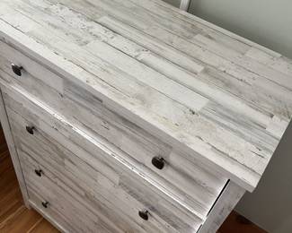 $100; Modern 4-drawer dresser; approx. 42" x 32" x 18"