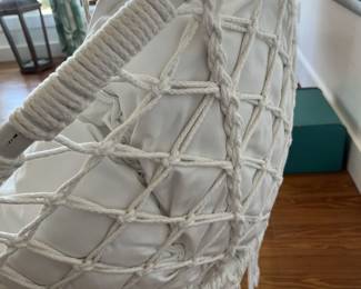 $75 each; Two macramé hammock or swing chairs; approx. 67" H: (hanging) x 32" x 36"; good condition
