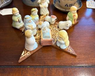 Miniature Manger Scene on star.
