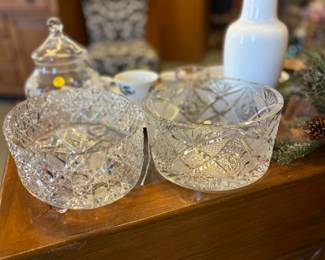 Cut Glass bowls. Great for cranberry salads.