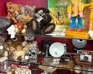 Love our toys and cameras. Steiff Bears