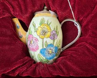 Kelvin Chen Miniature handpainted floral in velvet box