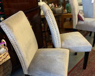 Parsons chairs (6) Velvet/suade material with nail heads