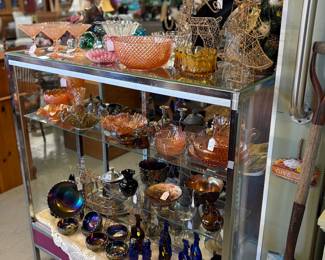 Beautiful Miss American pink Depression Glass, Carnival Glass, Black Glass, Fenton