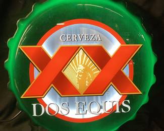 DOS EQUIS XX CERVEZA NEON BEER SIGN, TESTED, GOOD WORKING CONDITION, 19in NO SHIPPING PICKUP ONLY
