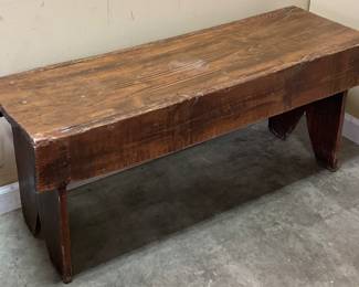 PRIMITIVE WOOD BOOTJACK BENCH NO SHIPPING PICKUP ONLY