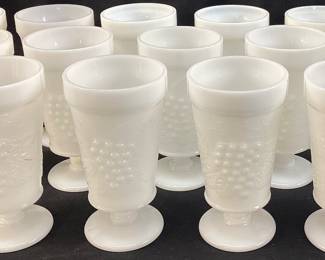 (13) HAZEL ATLAS GRAPE PATTERN TEA GLASSES, 5.5in H NO SHIPPING PICKUP ONLY