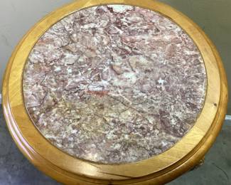 2-TIER MARBLEIZED INSERT PLANT STAND, 30in H, 15in W NO SHIPPING PICKUP ONLY