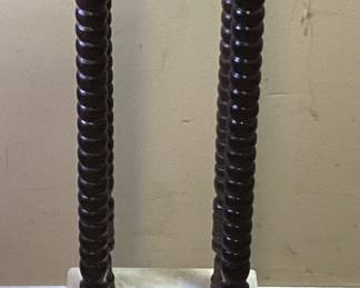 2-TIER MARBLEIZED INSERT, TWIST LEG PLANT STAND, 40in H, 15in W NO SHIPPING PICKUP ONLY