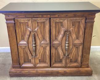  VTG. ROLLING SERVER, BAR CABINET, BUFFET NICE LAMINATED TOP, DRAWER AND TWO SHELVES. ON WHEELS. 38.5x18x31INCHES. PICKUP ONLY, NO SHIPPING