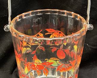 FRUIT DECORATED ICE BUCKET, 6in H