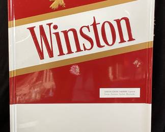RJR 1985 WINSTON CIGARETTES METAL ADVERTISING SIGN NO SHIPPING PICKUP ONLY