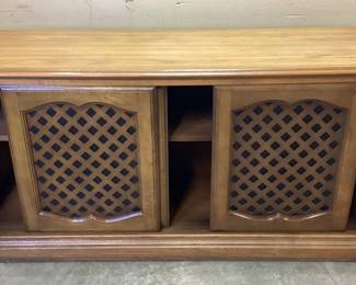 VTG. 3 DOOR LATTICE FRONT CREDENZA 60x18x29 INCHES. NO SHIPPING PICKUP ONLY
